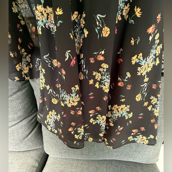 FREE PEOPLE LILOU PRINTED BELL SLEEVE DRESS RETRO BLACK COMBO Size XS - Picture 10 of 13